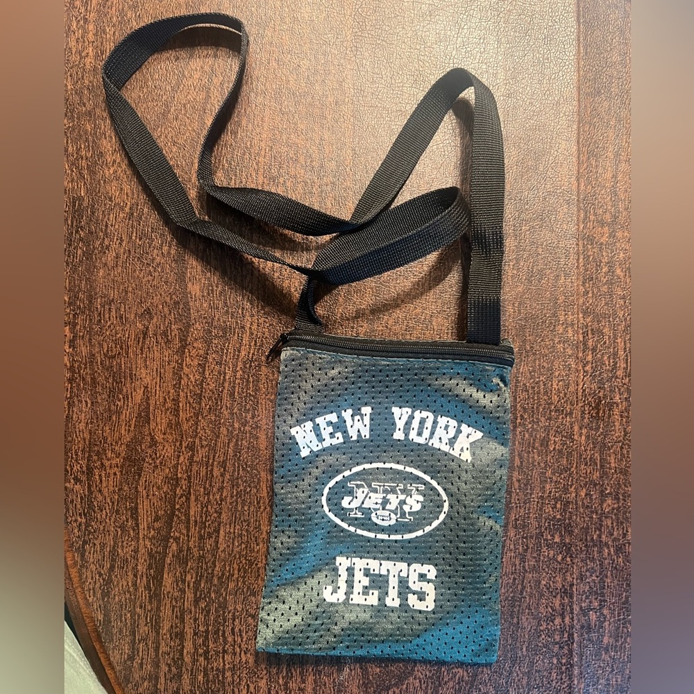 New York Jets NFL Game Day Pouch 6x8 Zippered Licensed Official Little Earth EUC